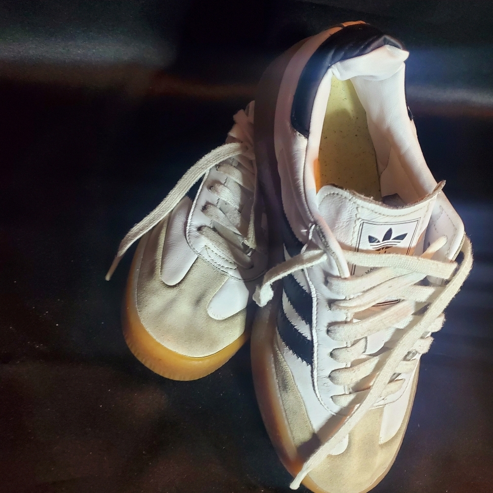 Adidas Women's Samba Classic White Black Sneakers - Picture 5 of 7